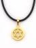 Rubber Cord Gold color Star of David necklace