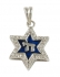 Blue Enamel "Chai" Star of David Pendant