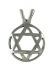 Silver Circle Star of David Pendant