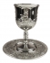 Nickel Jerusalem Kiddush cup with tray