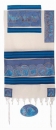 Emanuel Woven Cotton and Silk Tallit - The Twelve Tribes in blue