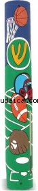 Childrens wood and rubber mezuzah - sports design by aJudaica