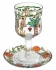 Painted Wineglass and Saucer