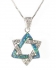 Sterling Silver and Opal Star of David Pendant