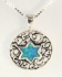 Silver and Opal Star of David Pendant