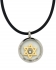 Star of David Zirconium Necklace on Rubber Cord