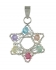 Sterling Silver Star of David Pendant with multicolor stones