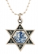 Israeli Army Metal Pendant with Reflective Center   IDF symbol