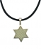 Rubber Cord Gray Waves Star of David necklace
