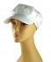 Womens Lightweight White Cap with Metallic Design