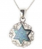 Silver and Opal Star of David Pendant