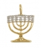 Gold Filled Two-Tone Seven Branch Menorah Pendant