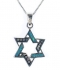 Sterling Silver and Opal Star of David Pendant