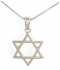 Rhodium Silver Necklace set with Magen David pendant