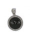 Sterling Silver Black Enamel Zirconium Pendant
