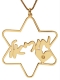 Gold Filled Cursive Hebrew Name Necklace   Star of David