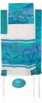 Emanuel Silk Tallit - Vista in blue