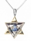 Sterling Silver Gold and Opal Star of David Pendant