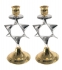 Silver and Gold Plated Candlesticks