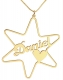 Gold Filled Cursive English Name Necklace   Star of David