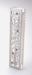 Pomegranate & Leave Design Mezuzah Case by Dorit- Stainless Steel