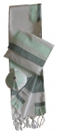 Gabrieli Silk Tallit Set  - White and Green