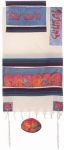 Emanuel Woven Cotton and Silk Tallit - The Twelve Tribes in Color