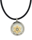 Star of David Zirconium Necklace on Rubber Cord