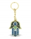 Blue Hamsa Keychain with Chai