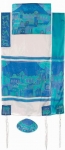 Emanuel Silk Tallit - Jerusalem in blue