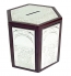 Silver Plated Hexagonal Wooden Tzedakah box