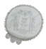 White Polyester Matzah Cover with silver design