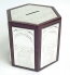 Silver Plated Hexagonal Wooden Tzedakah box