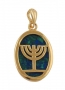 Gold Filled Azorite Menorah Pendant