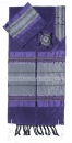 Gabrieli silk Tallit Set in Purple with Silver