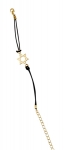 Gold color Star of David Bracelet on Leather Cord