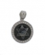 Sterling Silver Star of David Pendant with Black Enamel background