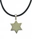 Rubber Cord Gray Waves Star of David necklace