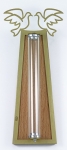 Glass and Wood Doves Mezuzah Case - Gold- by Shraga Landesman