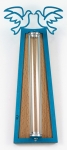 Glass and Wood Doves Mezuzah Case - Turquoise- by Shraga Landesman