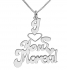 Silver English Name Necklace - I Love You