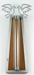 Glass and Wood Doves Mezuzah Case - Silver- by Shraga Landesman
