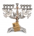 Dove of Peace Pewter Hanukkah Menorah