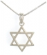 Rhodium Silver Necklace set with Magen David pendant
