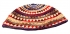 Red, Beige and blue striped Frik Kippah
