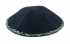 Hand Decorated Suede Kippah with colorful border