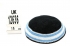 Navy knitted kippah with white and light blue border