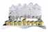 Nickel and gold plate "Jerusalem" Chanukah Menorah