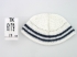 White Frik Kippah with Navy border stripes
