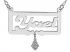 Silver English Name Necklace with Hamsa